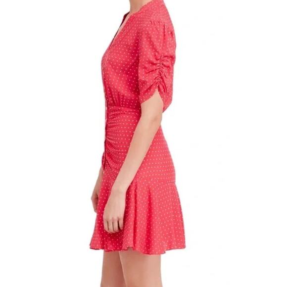 Free People Pippa Polka-Dot Mini Sz XL Button-Down Dress Y2K Feminine Cottage - Picture 14 of 16